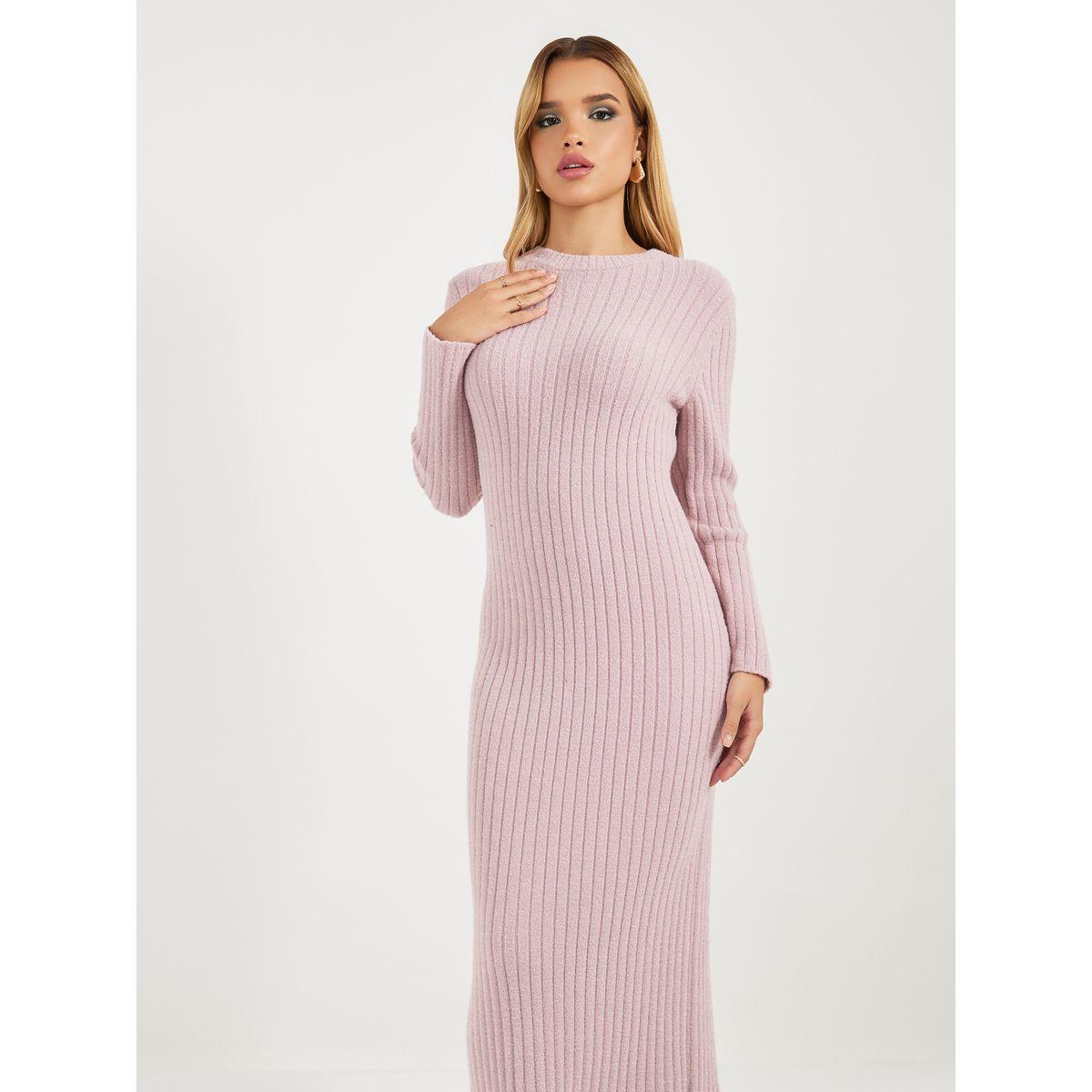 Styli Knitted Sweater Maxi Dress with Long Sleeves-women-clothing-dresses-image-2