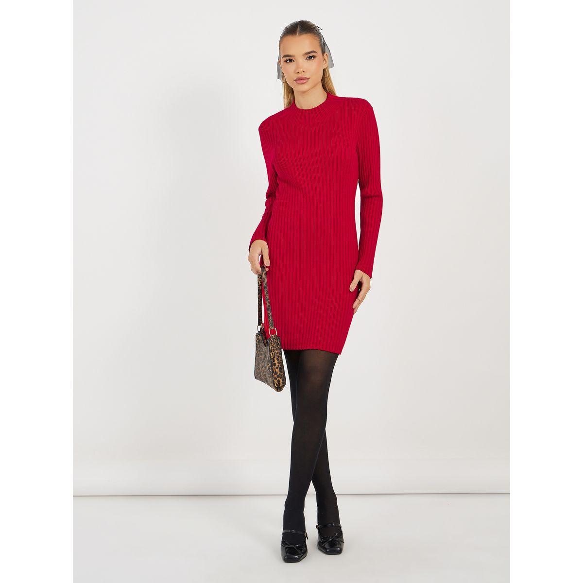 Styli Ribbed Knit Sweater Mini Dress-women-clothing-dresses-image-1