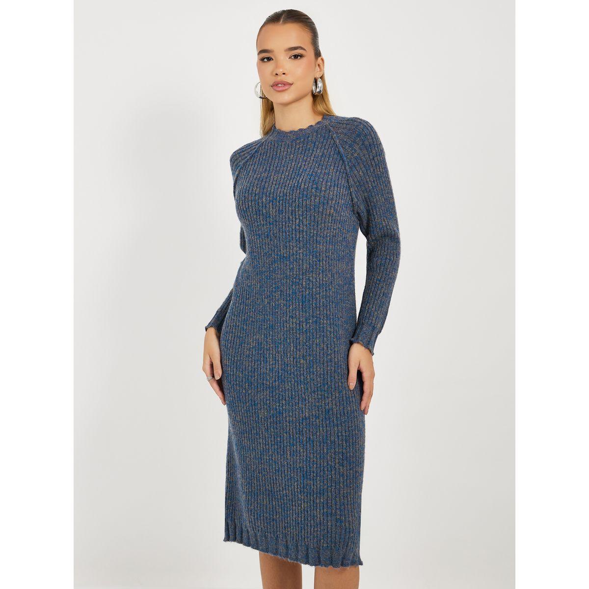 فستان ميدي محبوك بأكمام طويلة-women-clothing-dresses-image-2