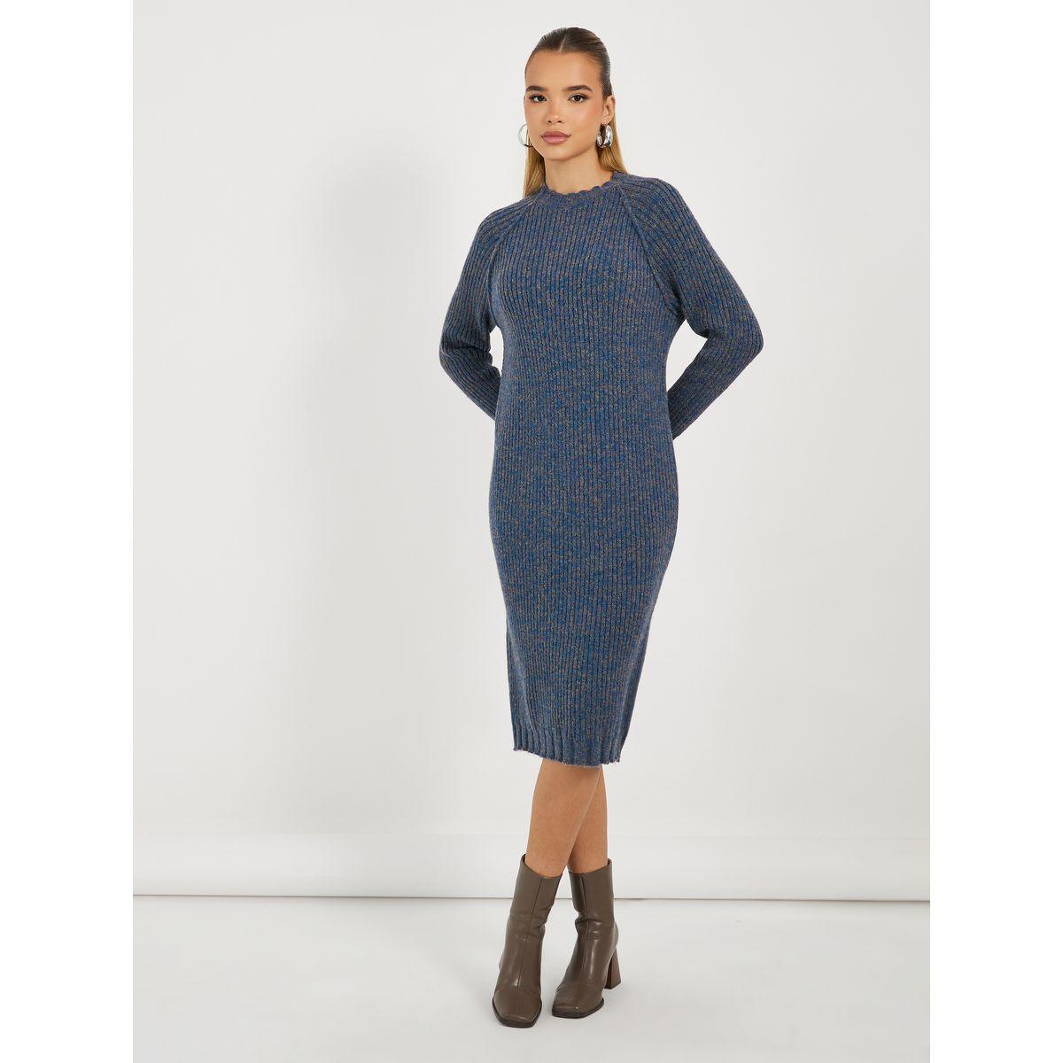 فستان ميدي محبوك بأكمام طويلة-women-clothing-dresses-image-5