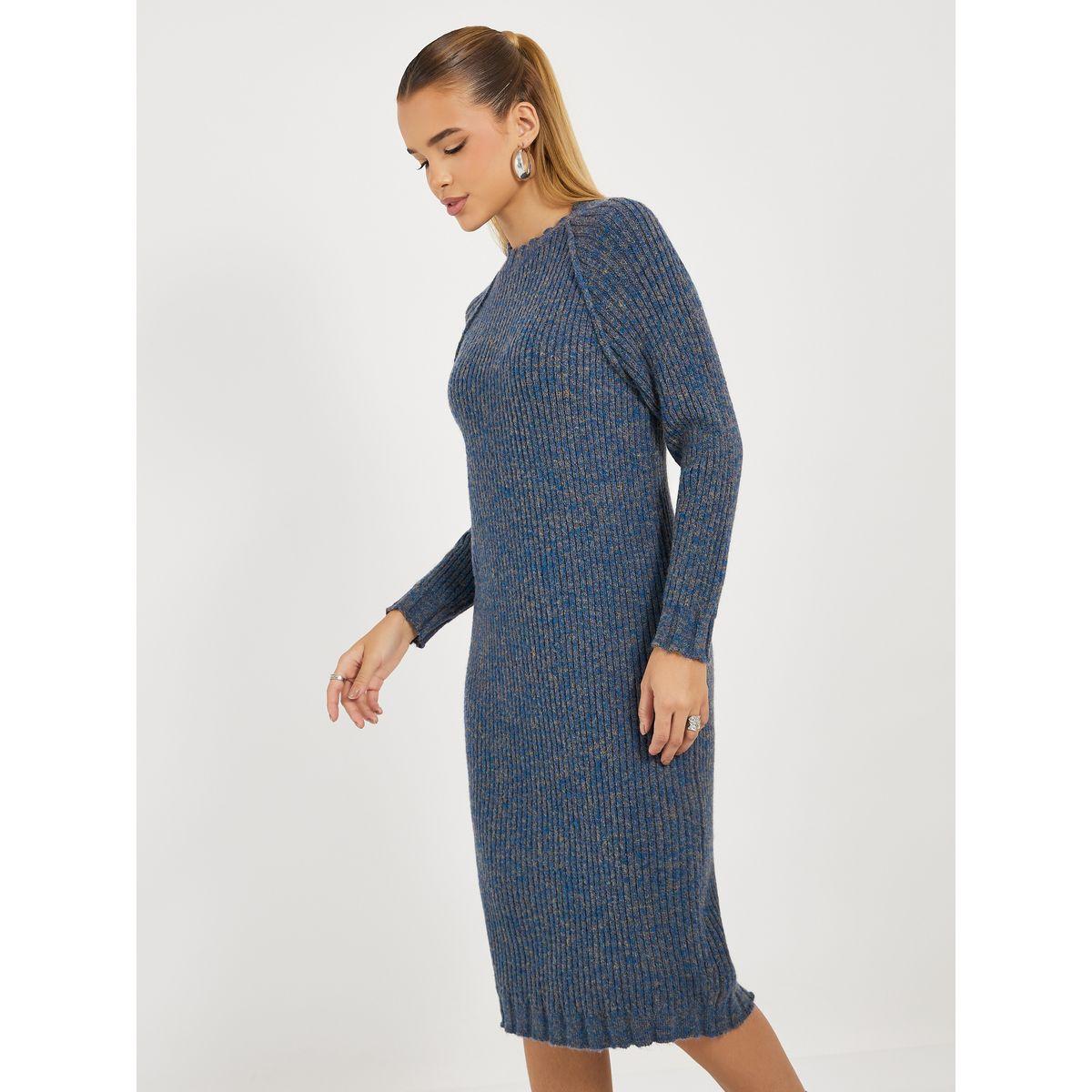 فستان ميدي محبوك بأكمام طويلة-women-clothing-dresses-image-6