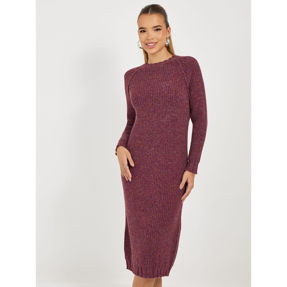 Styli Knitted Sweater Midi Dress with Long Sleeves-women-clothing-dresses-image-2