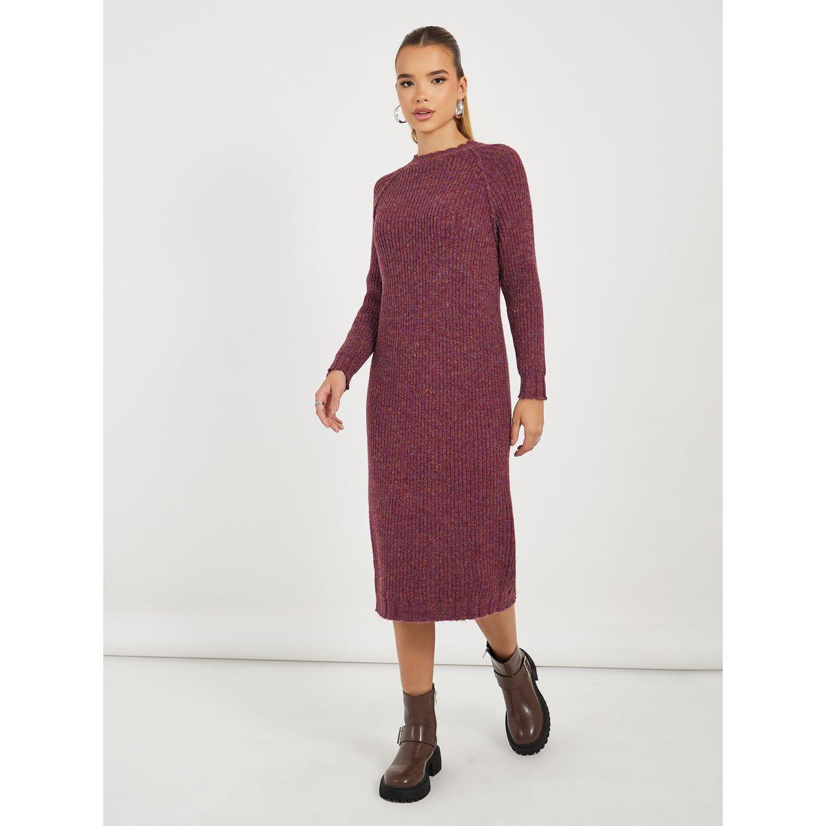 Styli Knitted Sweater Midi Dress with Long Sleeves-women-clothing-dresses-image-5