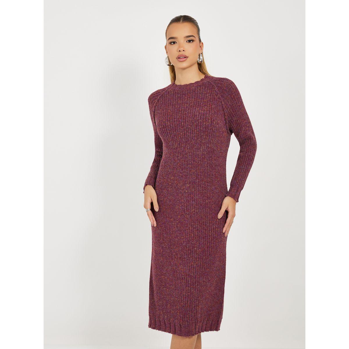 فستان ميدي محبوك بأكمام طويلة-women-clothing-dresses-image-6