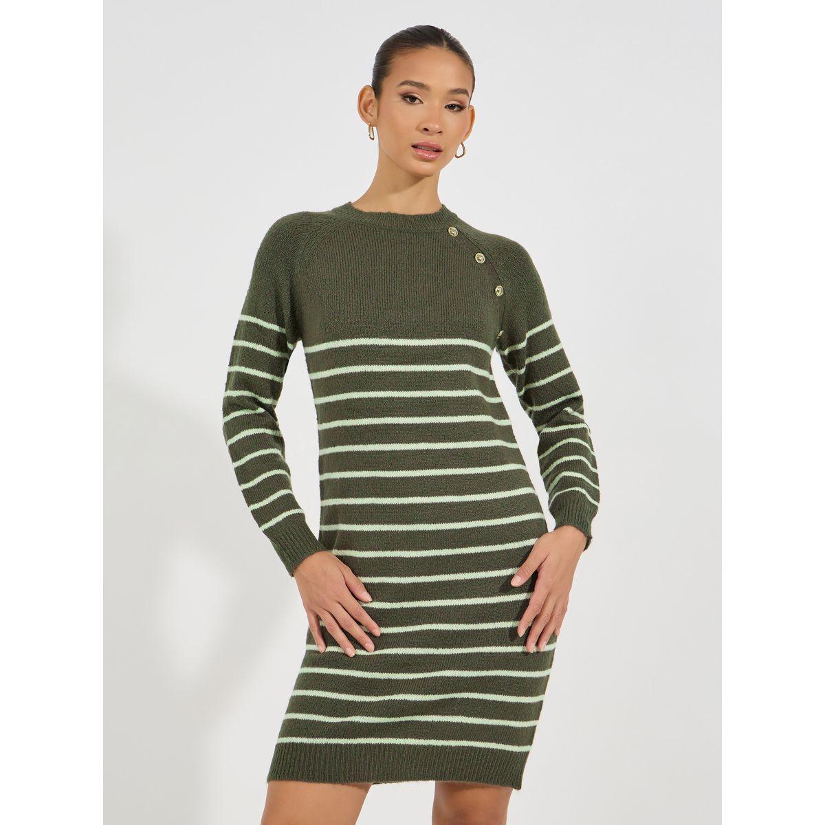 فستان بطول الركبة وتداخلات مخططة-women-clothing-dresses-image-2