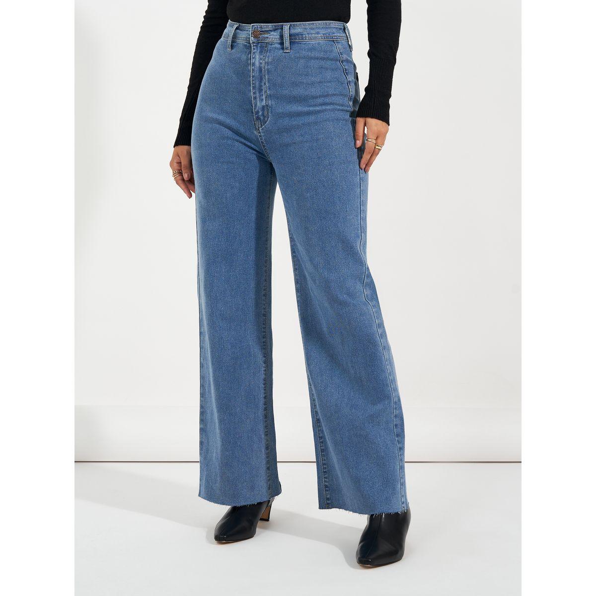 Styli High Rise Straight Fit Jeans with Raw Edge-women-clothing-bottoms-jeans-image-2