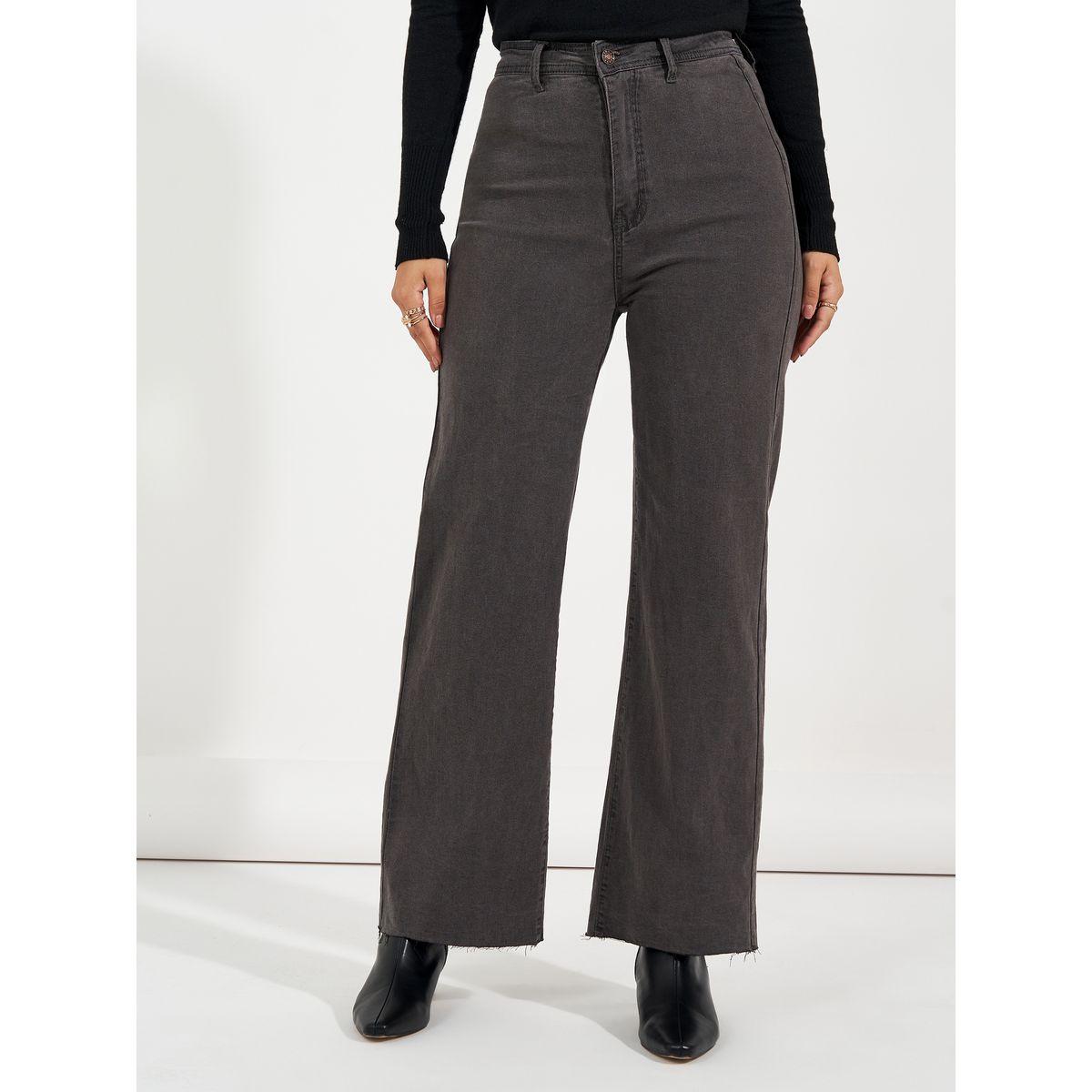Styli High Rise Straight Fit Jeans with Raw Edge-women-clothing-bottoms-jeans-image-2