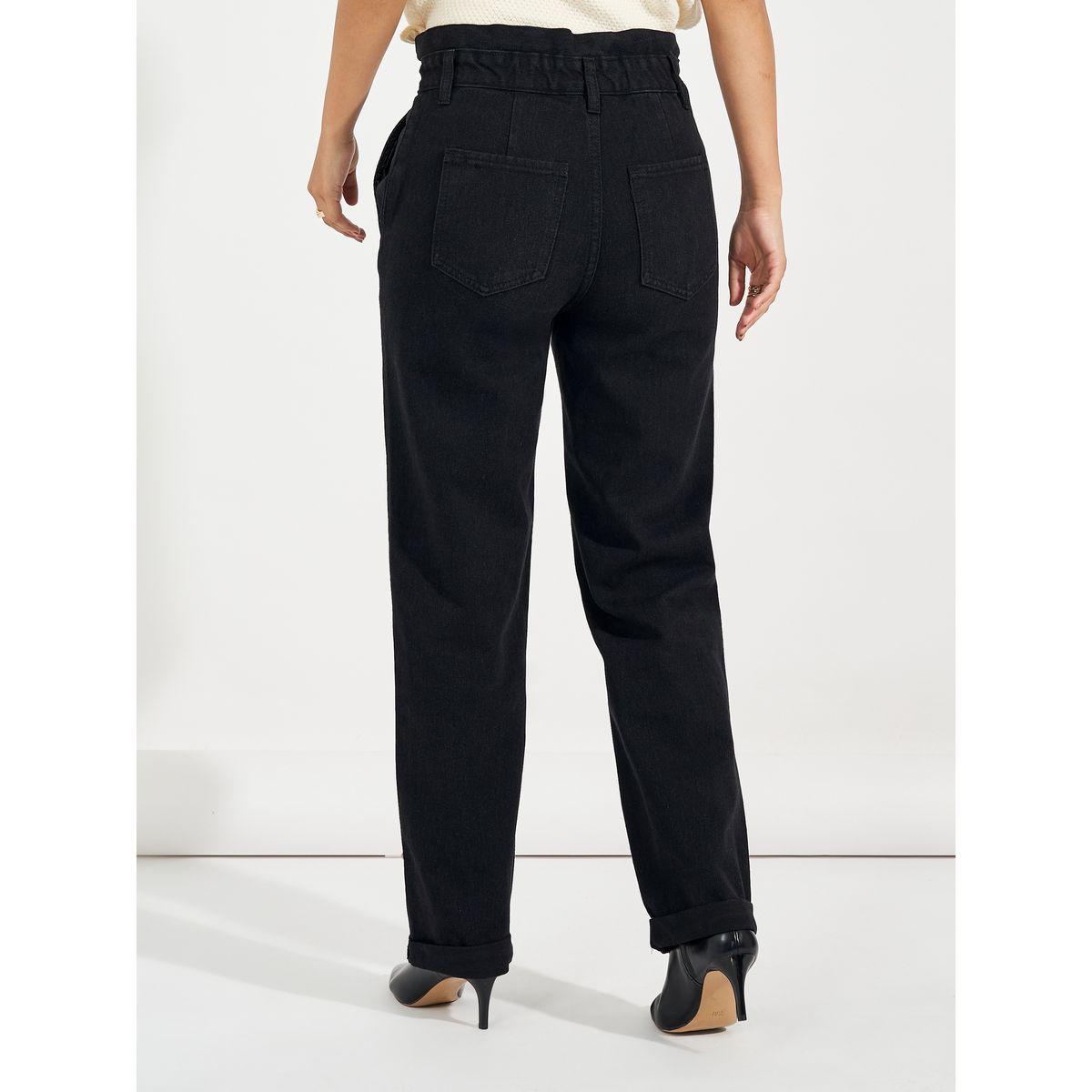 جينز بقصة أرجل مستقيمة وخصر بيبرباغ-women-clothing-bottoms-jeans-image-4
