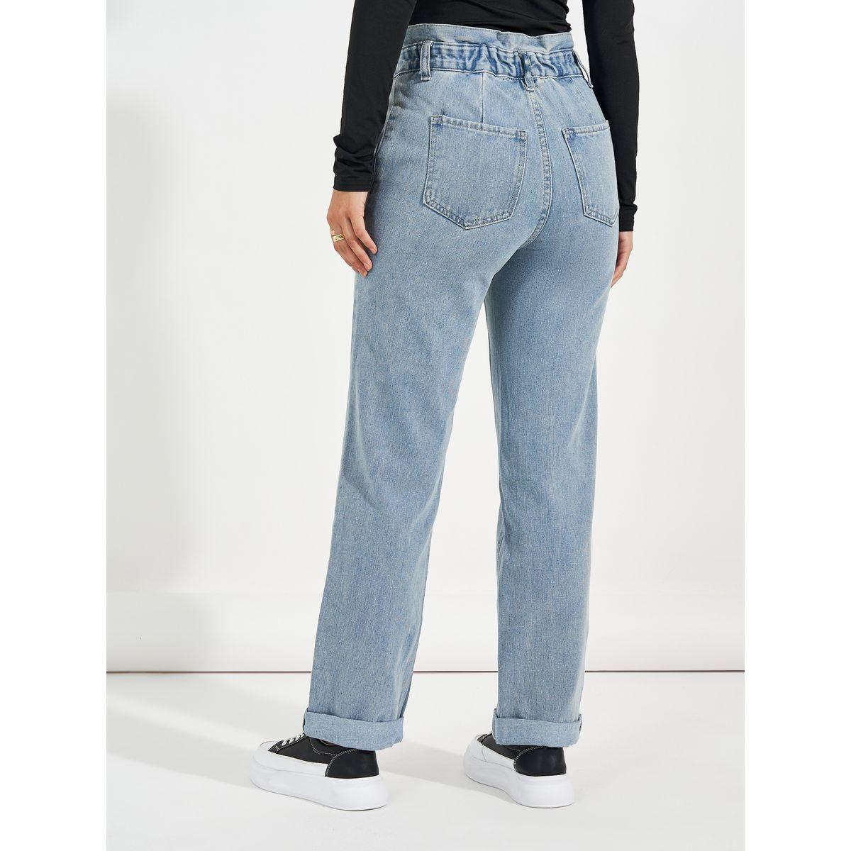 جينز بقصة أرجل مستقيمة وخصر بيبرباغ-women-clothing-bottoms-jeans-image-4