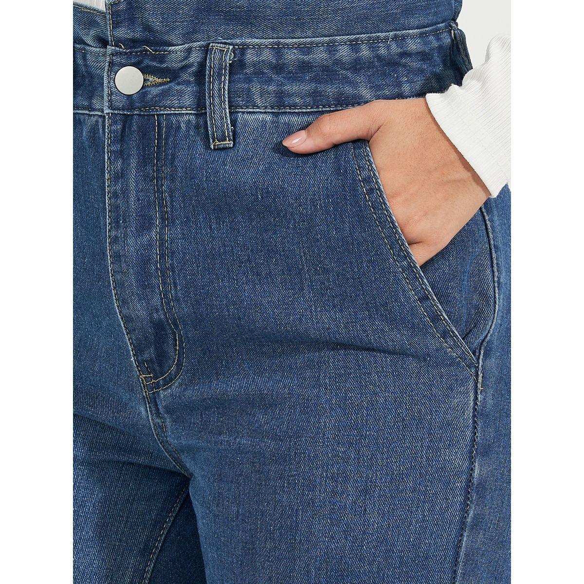 جينز بقصة أرجل مستقيمة وخصر بيبرباغ-women-clothing-bottoms-jeans-image-3