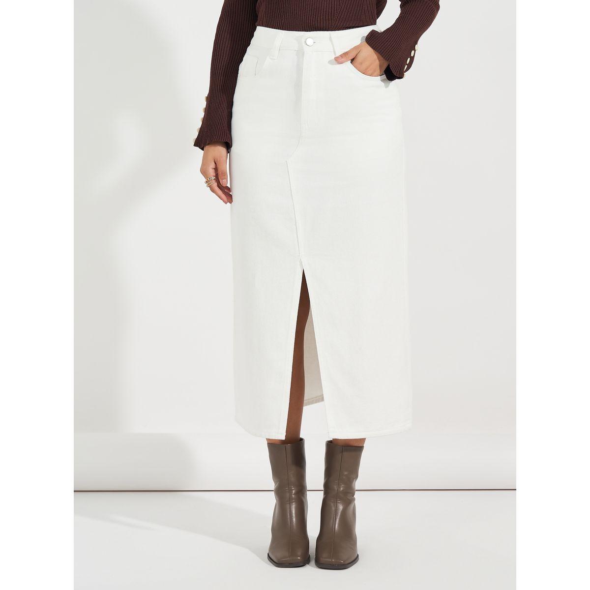 تنورة ميدي بخصر عالي وشق أمامي-women-clothing-bottoms-skirts-image-2