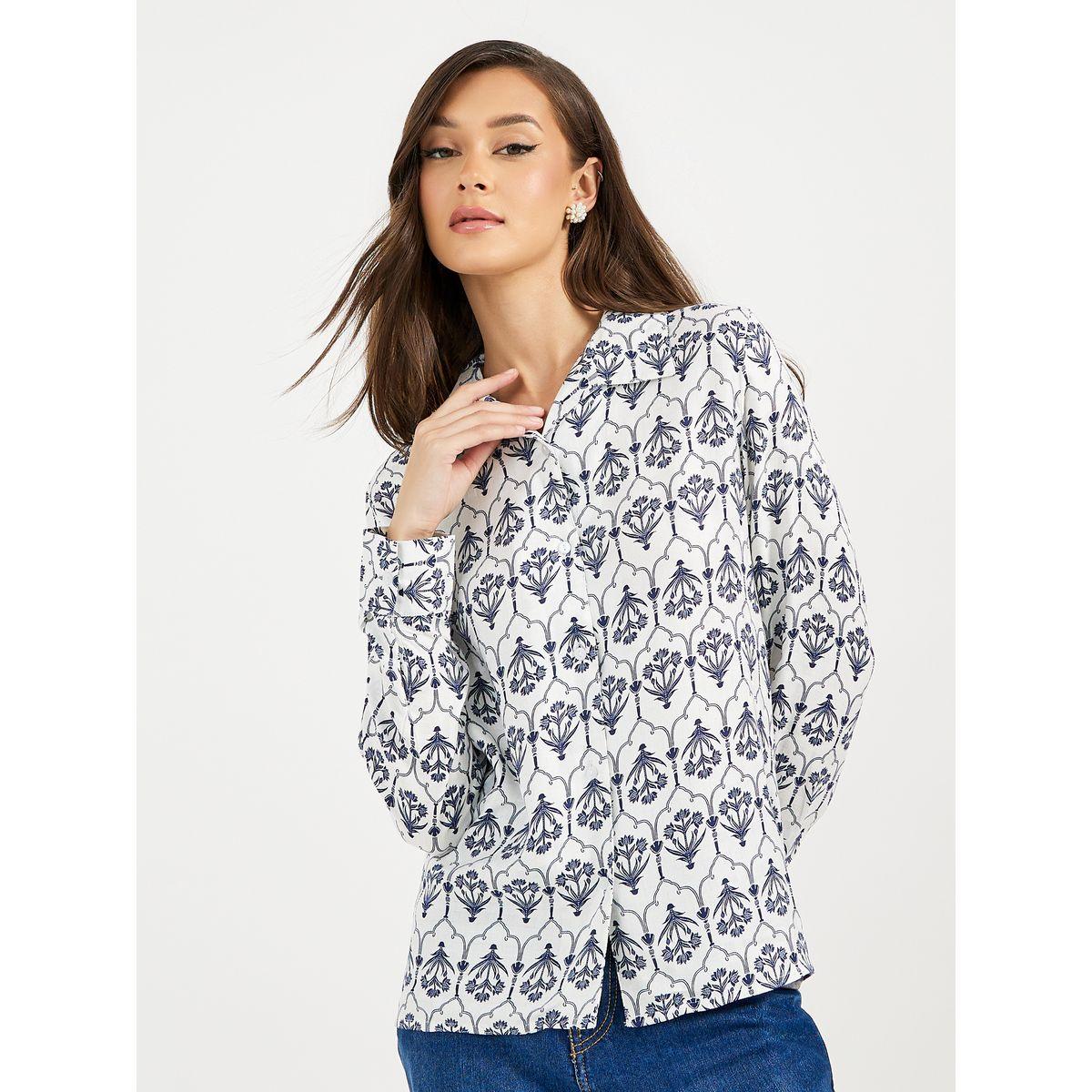 بلوزة مطبعة بالكامل مع قصة عادية-women-clothing-shirtsandblouses-shirts-image-3