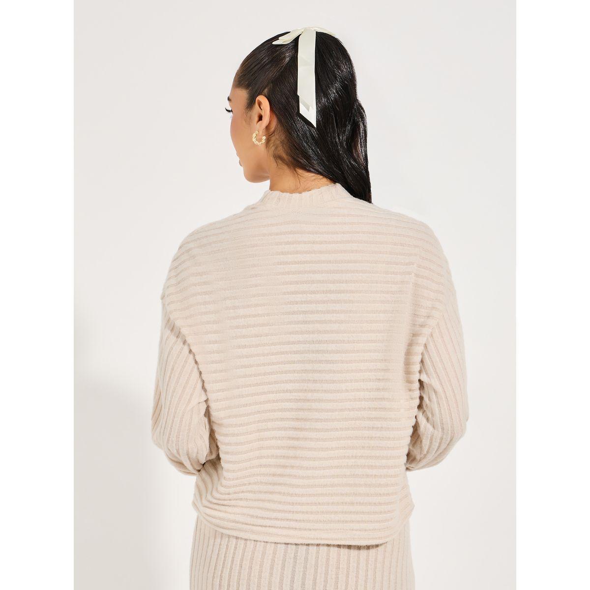 Styli Ribbed Mock Neck Boxy Knit Top with Dropped Shoulder-women-clothing-shirtsandblouses-blouses-image-4