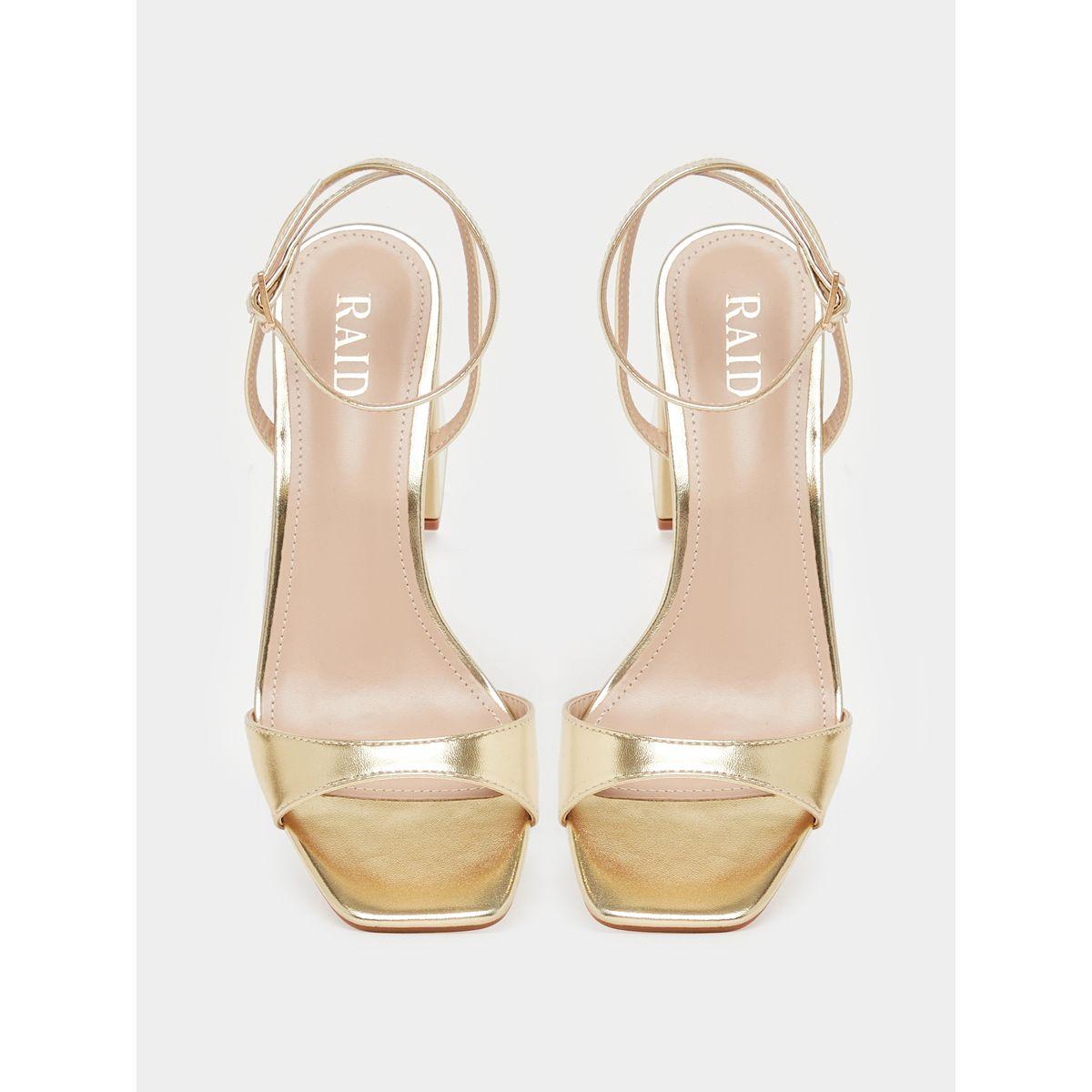 Raid X Styli  Metallic Ankle Strap Block Heel Sandals-women-shoes-heels-image-6