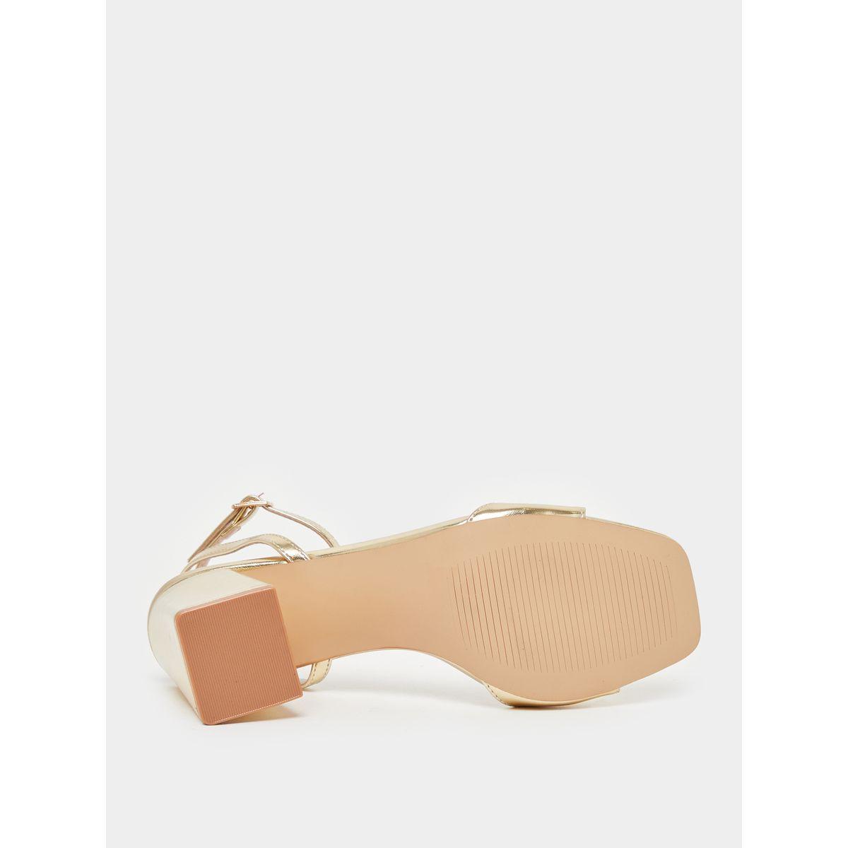 Raid X Styli  Metallic Ankle Strap Block Heel Sandals-women-shoes-heels-image-7