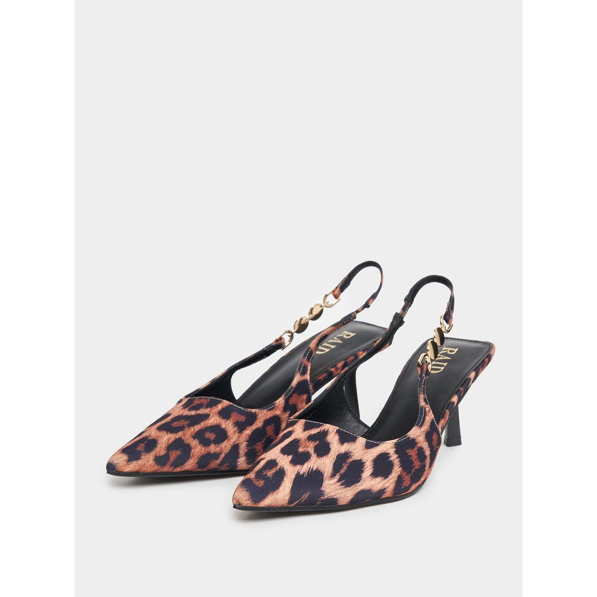 Raid X Styli  Leopard Print Slingback Kitten Heel Pumps-women-shoes-heels-image-2