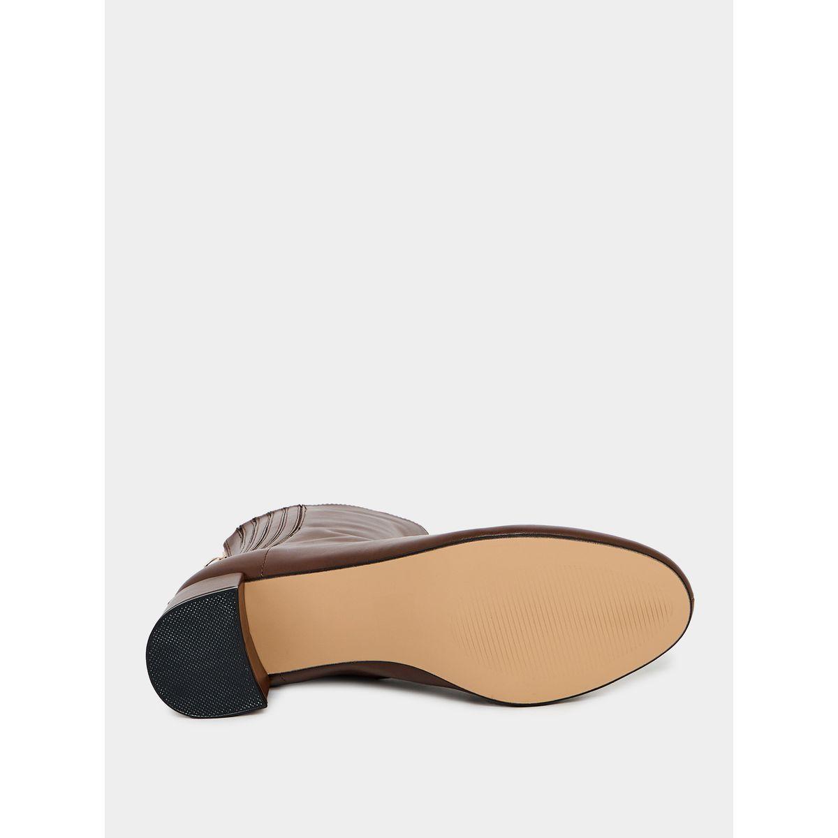 Raid X Styli  Back Zip Closure Textured Panel Leather Boots-women-shoes-boots-image-6