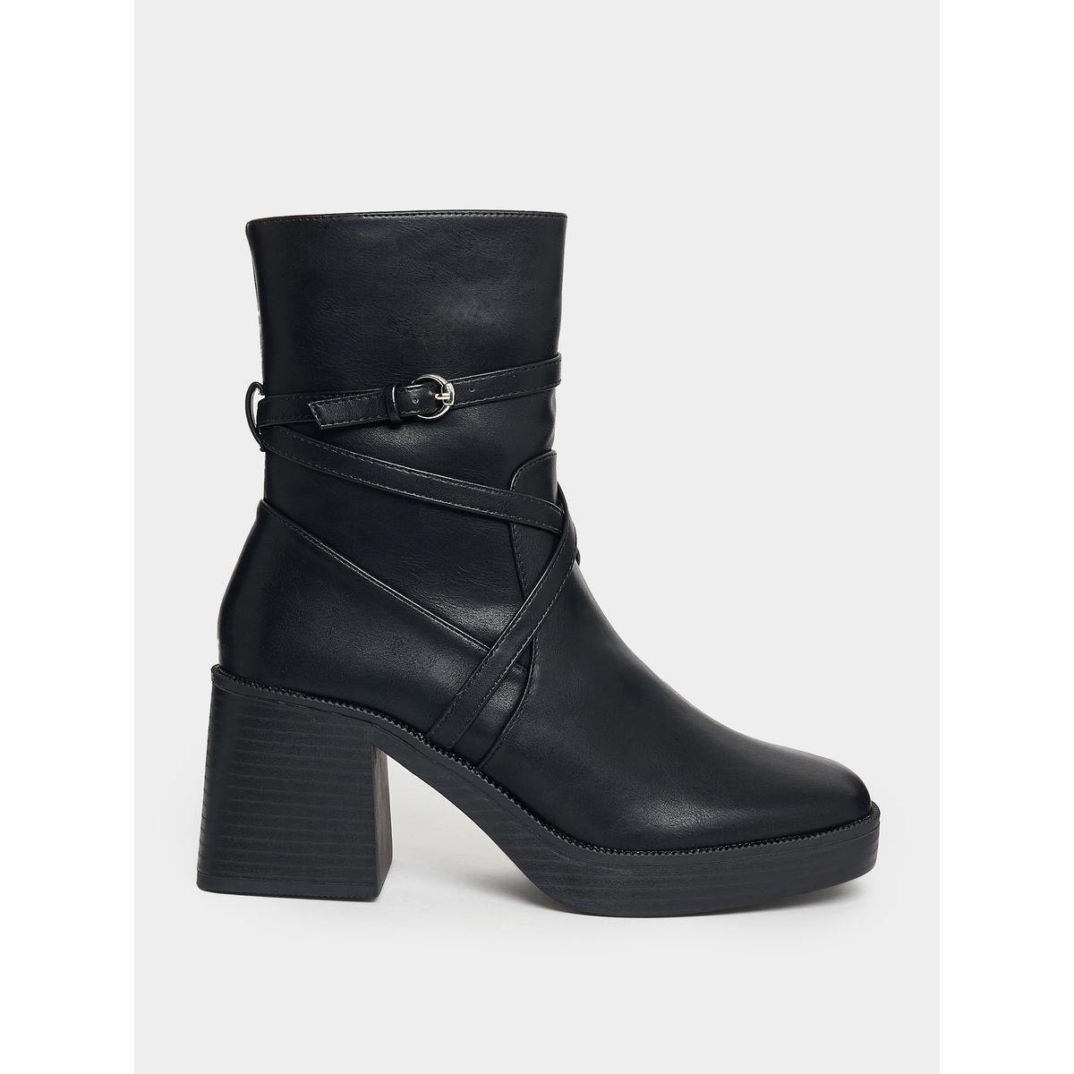 Raid X Styli  Wrap Strap Detail Platform Heel Leather Boots-women-shoes-boots-image-1