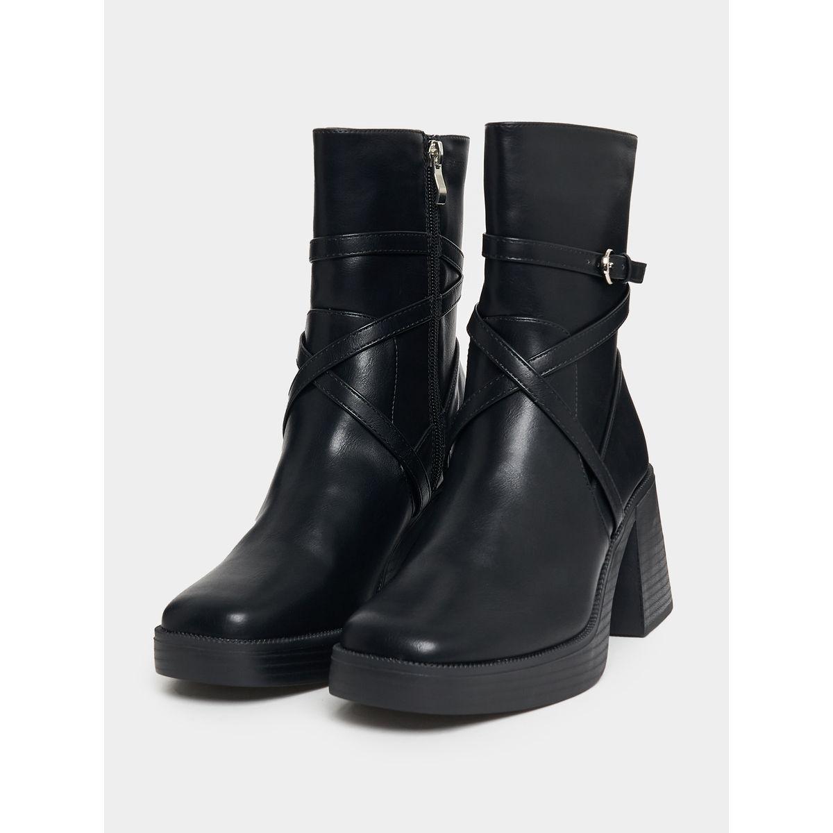 Raid X Styli  Wrap Strap Detail Platform Heel Leather Boots-women-shoes-boots-image-2