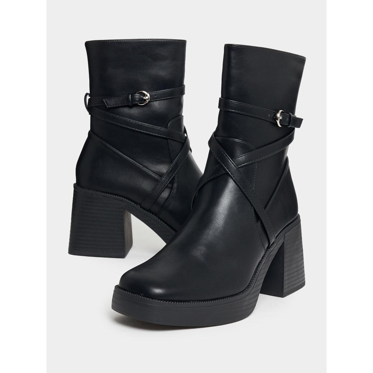 Raid X Styli  Wrap Strap Detail Platform Heel Leather Boots-women-shoes-boots-image-3