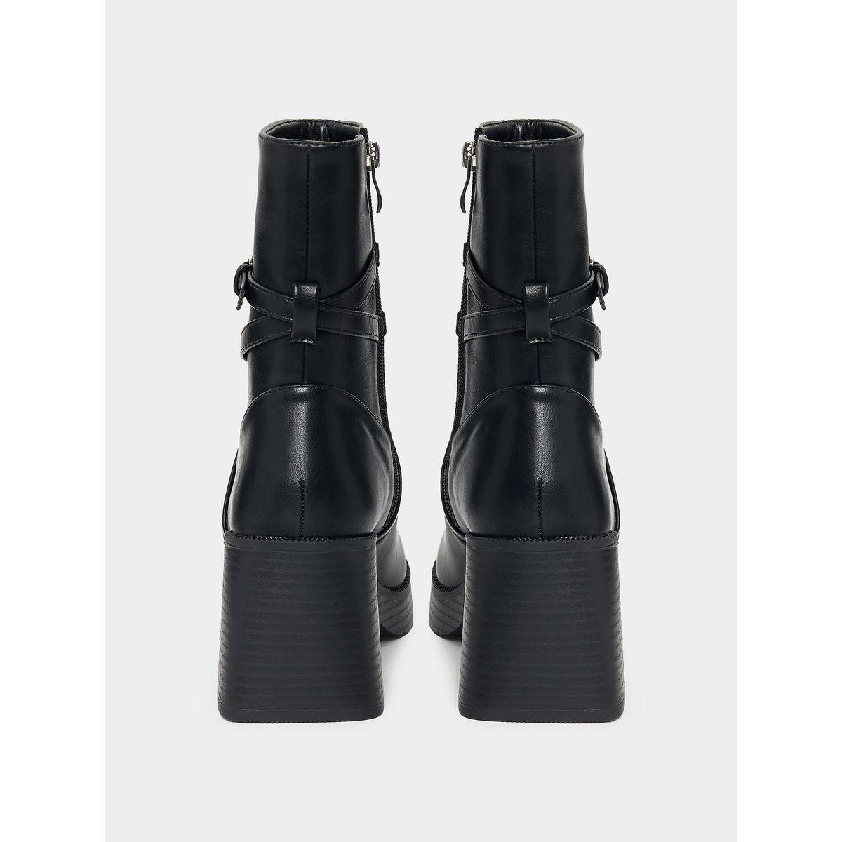 Raid X Styli  Wrap Strap Detail Platform Heel Leather Boots-women-shoes-boots-image-4