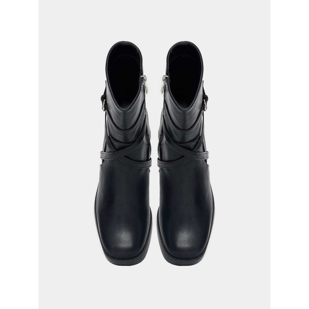 Raid X Styli  Wrap Strap Detail Platform Heel Leather Boots-women-shoes-boots-image-5