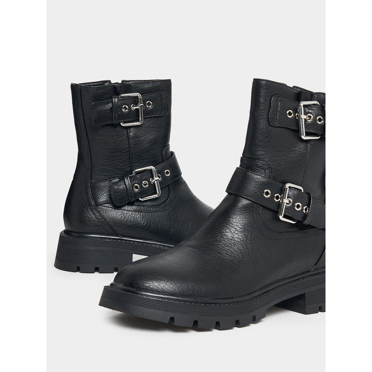 Raid X Styli  Side Buckle Accent Biker Ankle Boots-women-shoes-boots-image-4