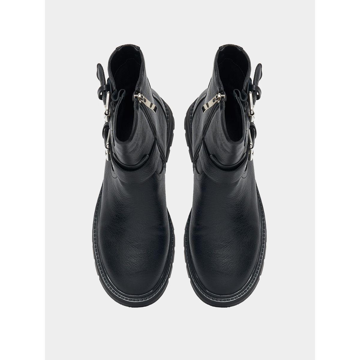Raid X Styli  Side Buckle Accent Biker Ankle Boots-women-shoes-boots-image-6