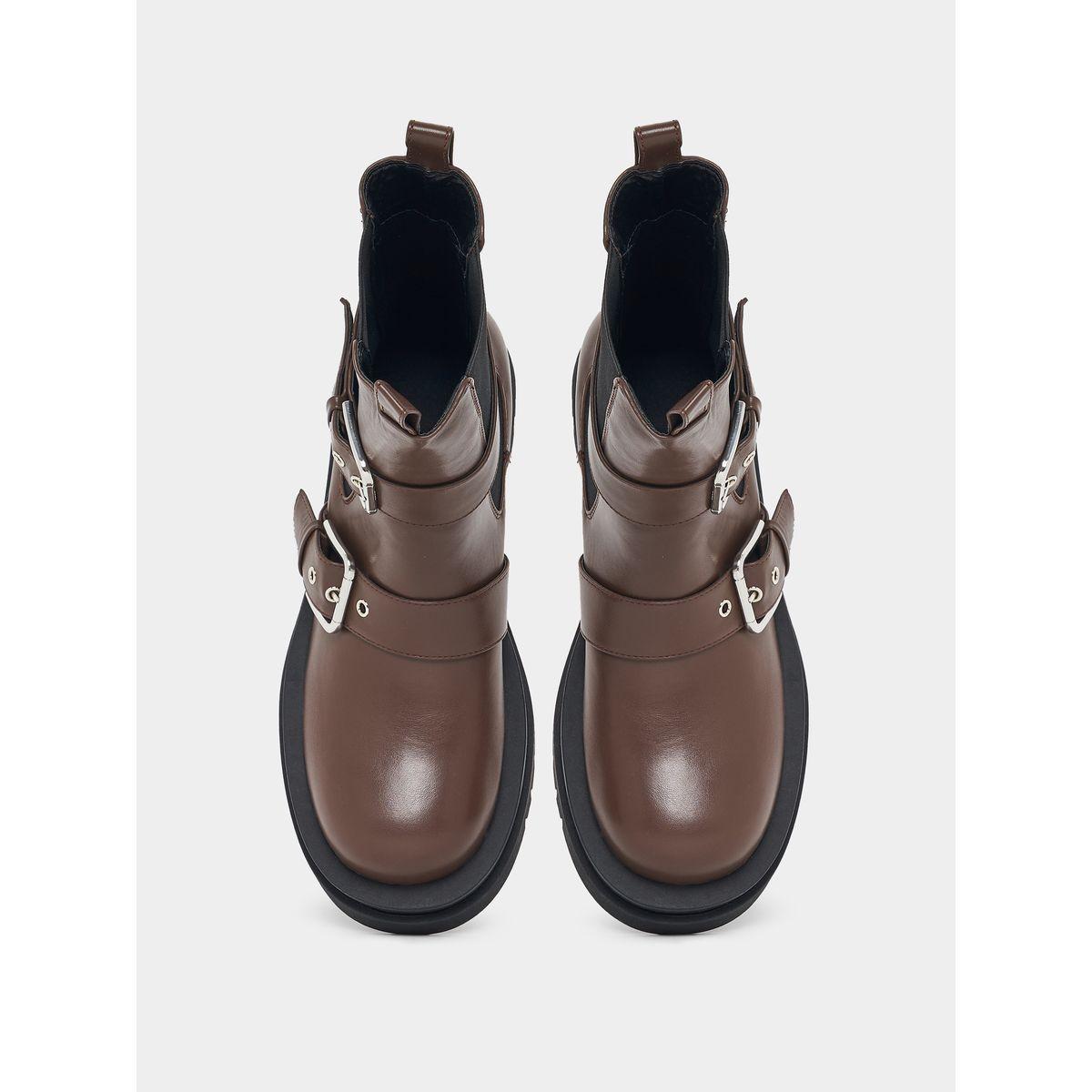 حذاء بوت بمقدمة دائرية وإبزيم غلق رايد × ستايلي-women-shoes-boots-image-2