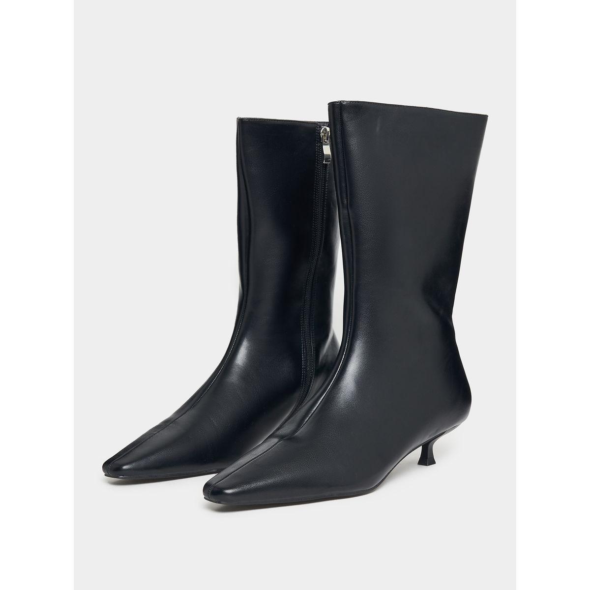 Raid X Styli  Pointed Toe Kitten Heel Boots with Zip Closure-women-shoes-boots-image-3
