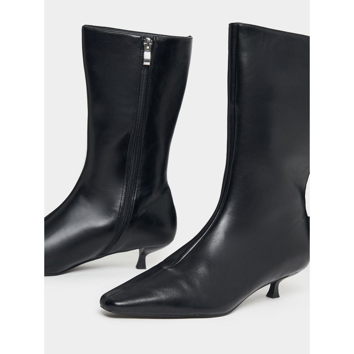 Raid X Styli  Pointed Toe Kitten Heel Boots with Zip Closure-women-shoes-boots-image-4