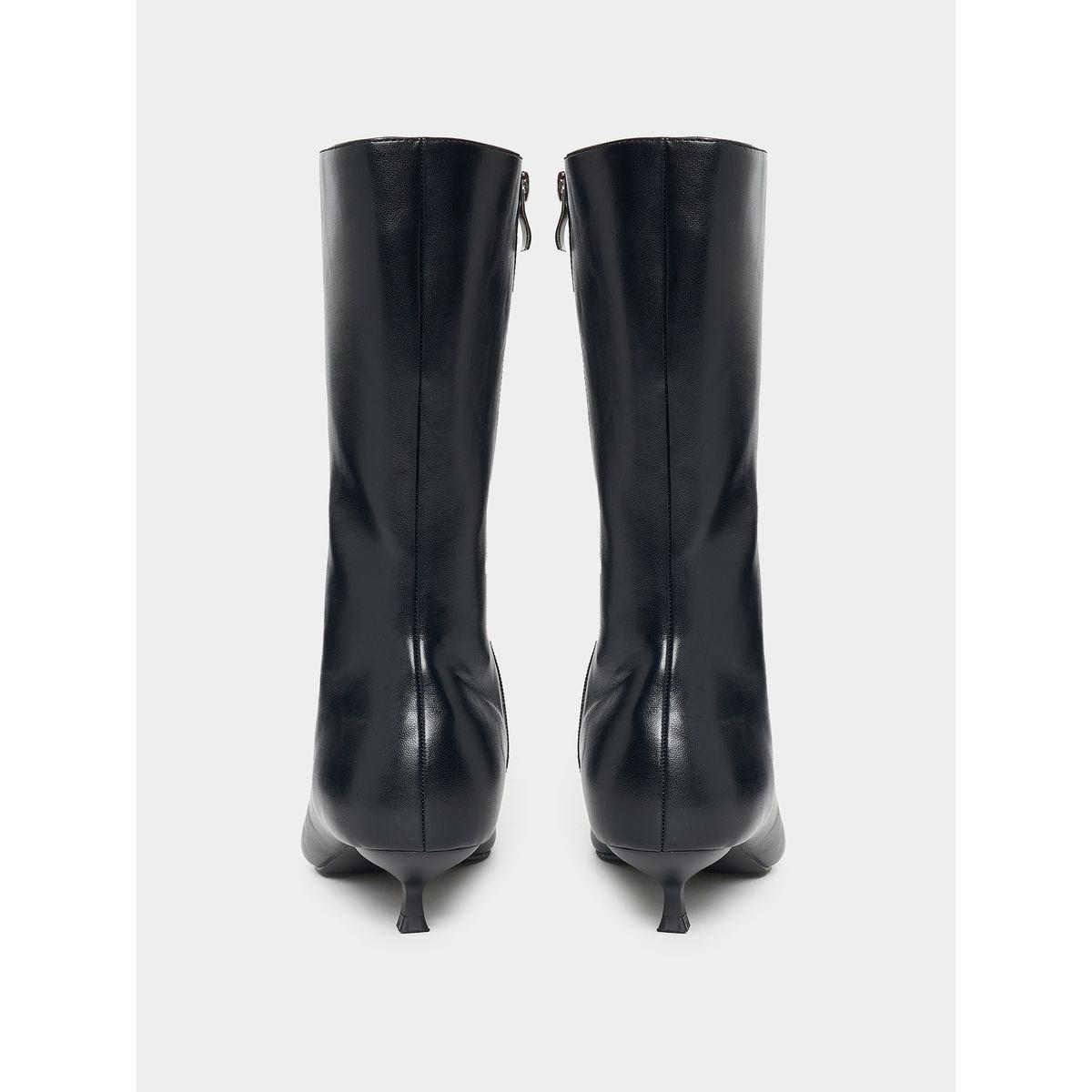 Raid X Styli  Pointed Toe Kitten Heel Boots with Zip Closure-women-shoes-boots-image-5