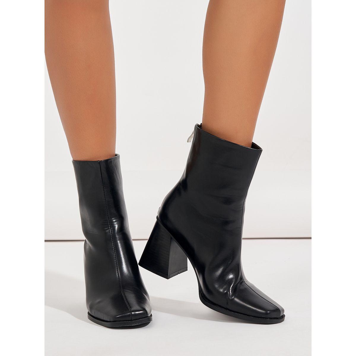 Raid X Styli  Square Toe Block Heel Leather Boots-women-shoes-boots-image-1