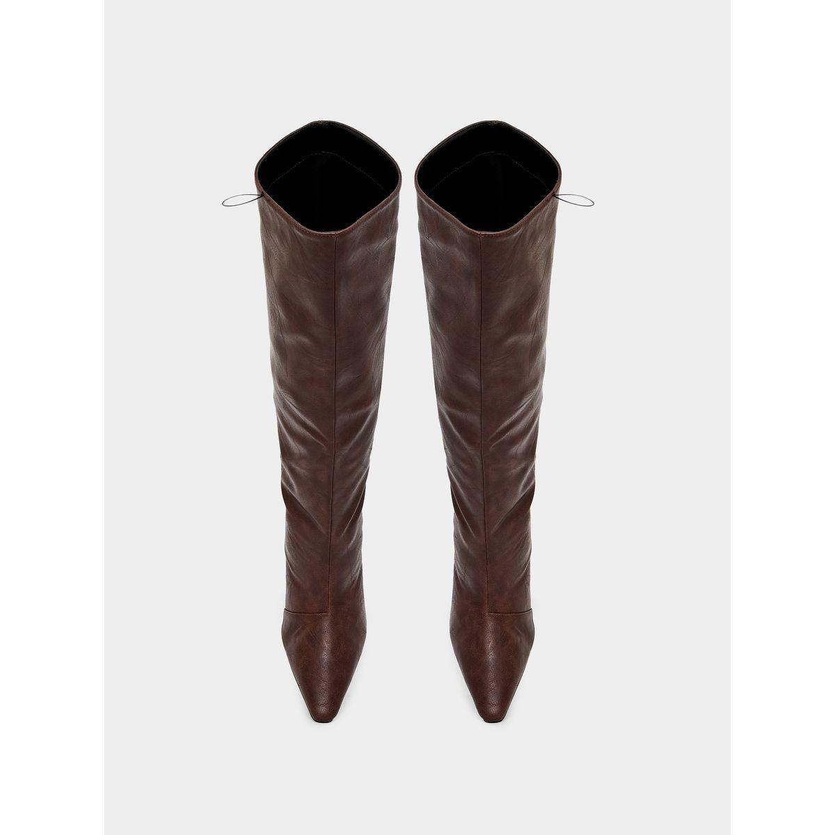 حذاء بوت بطول الكاحل ومقدمة مدببة رايد × ستايلي-women-shoes-boots-image-2