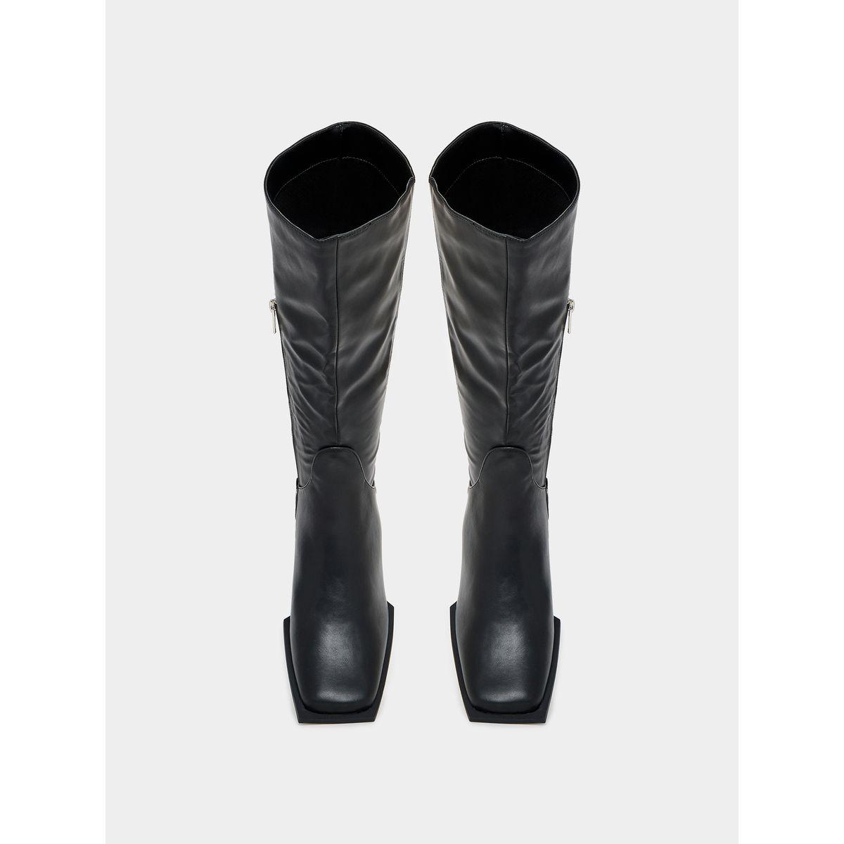Raid X Styli  Square Toe Block Heel Knee High Boots-women-shoes-boots-image-5