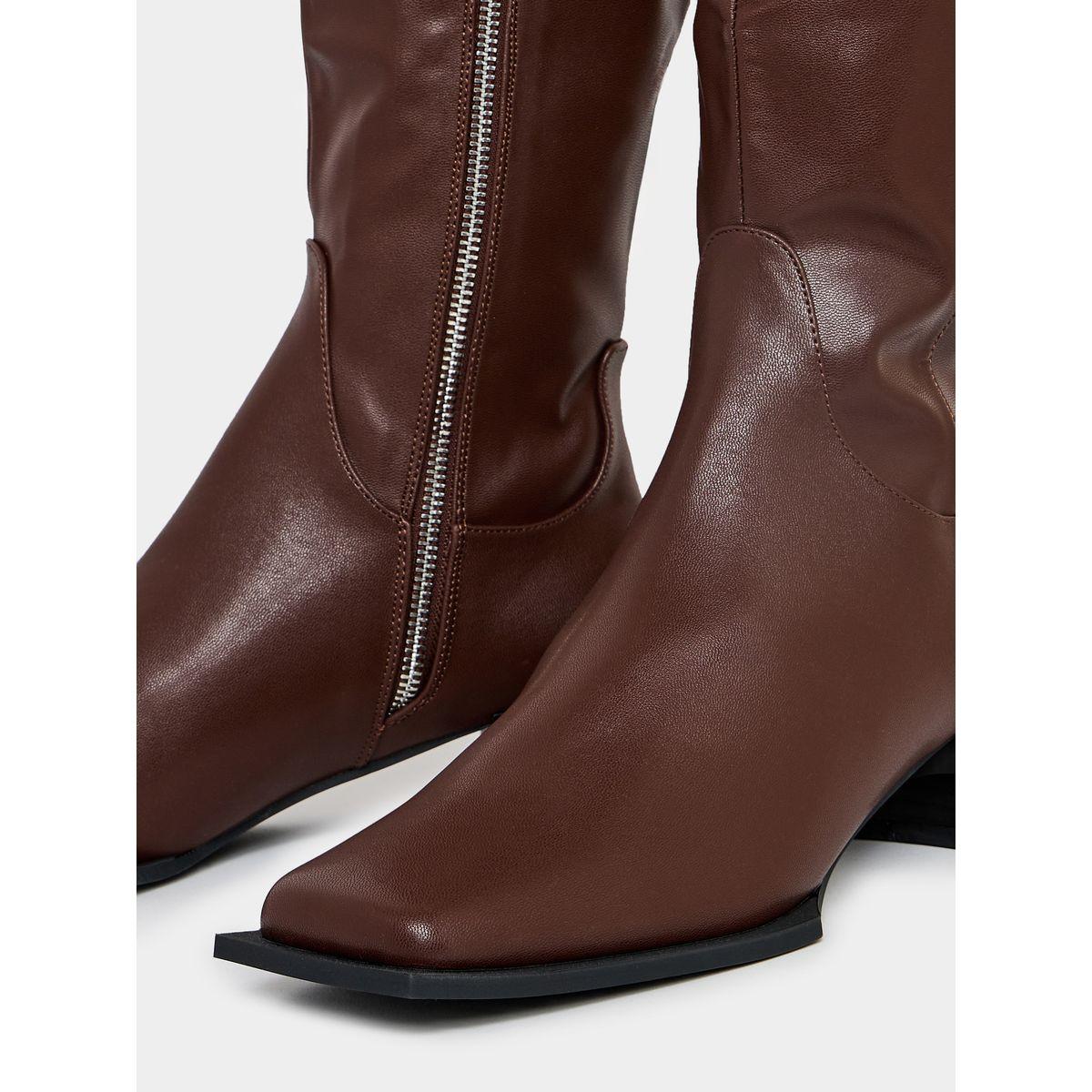 Raid X Styli  Square Toe Calf Length Rider Boots-women-shoes-boots-image-3