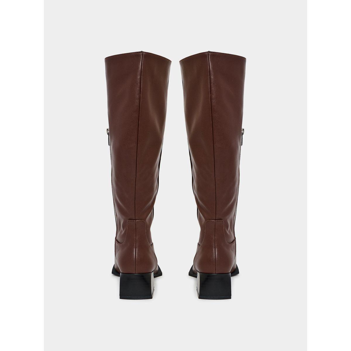 Raid X Styli  Square Toe Calf Length Rider Boots-women-shoes-boots-image-4