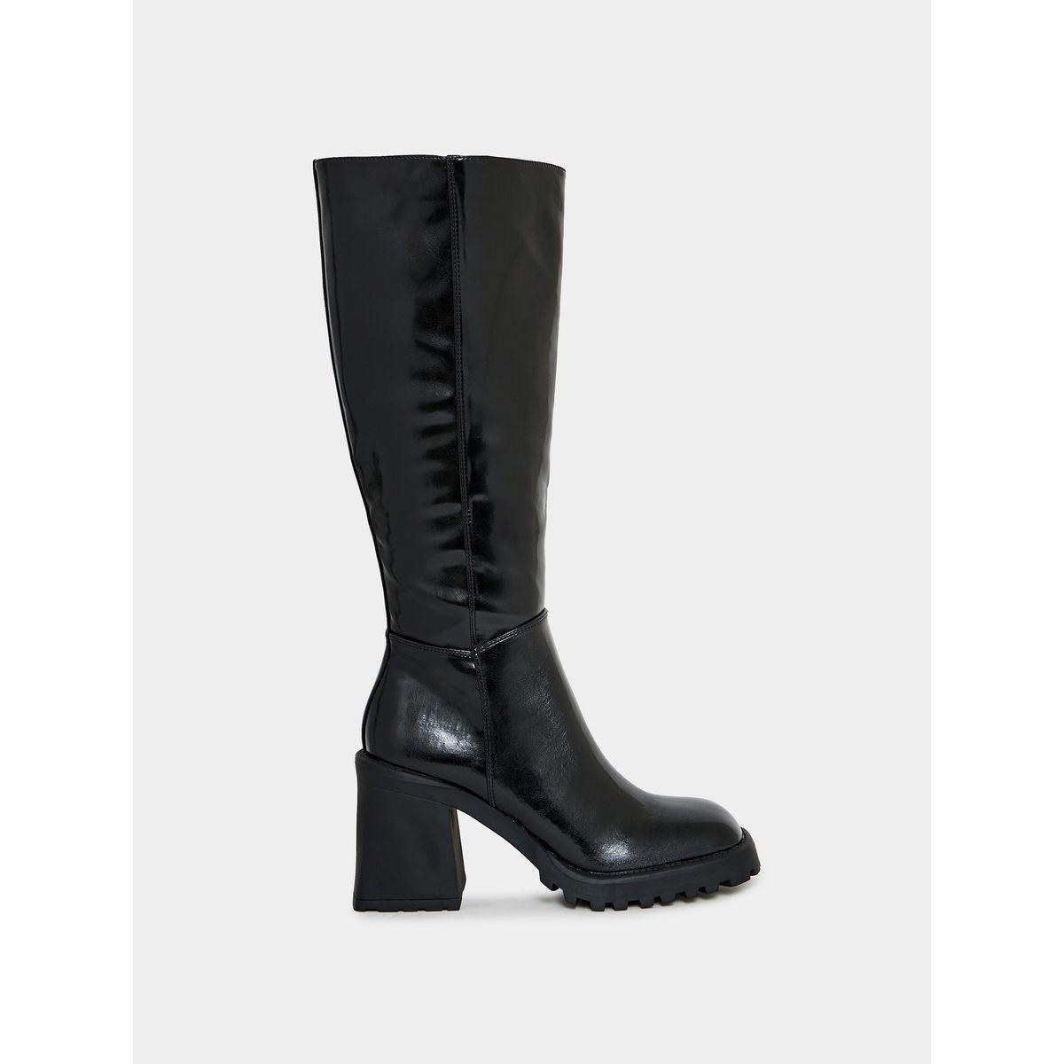 حذاء بوت بكعب سميك ومقدمة مربعة رايد × ستايلي-women-shoes-boots-image-1