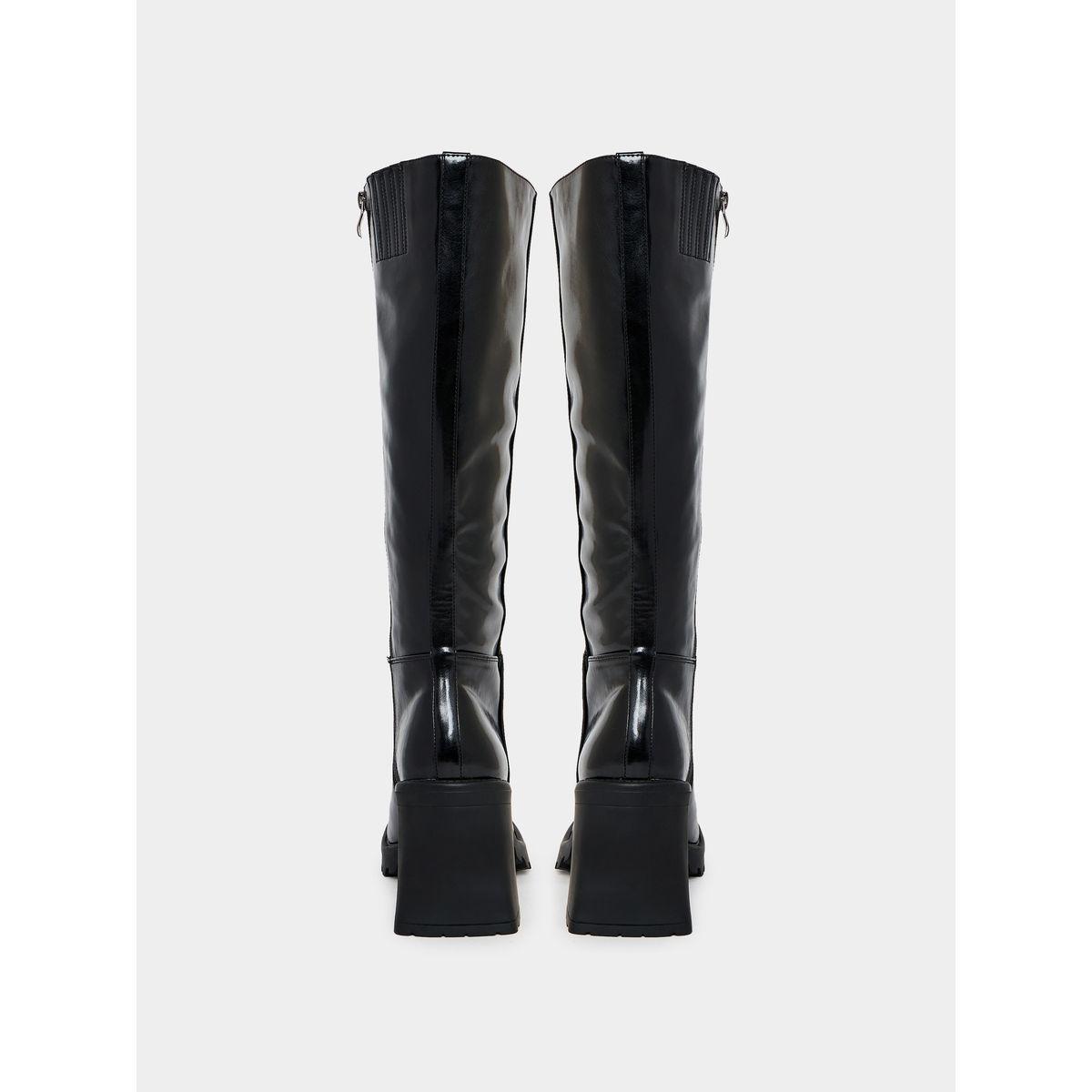 حذاء بوت بكعب سميك ومقدمة مربعة رايد × ستايلي-women-shoes-boots-image-4
