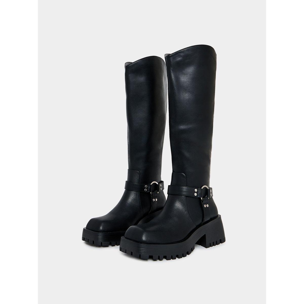 Raid X Styli  Buckle Harness Detail Knee High Boots-women-shoes-boots-image-2