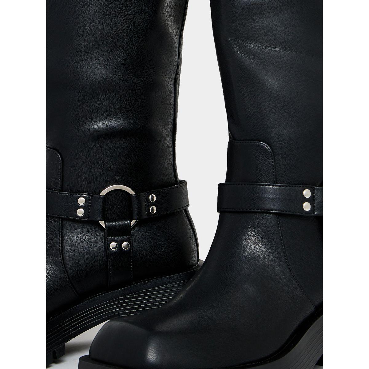 Raid X Styli  Buckle Harness Detail Knee High Boots-women-shoes-boots-image-3