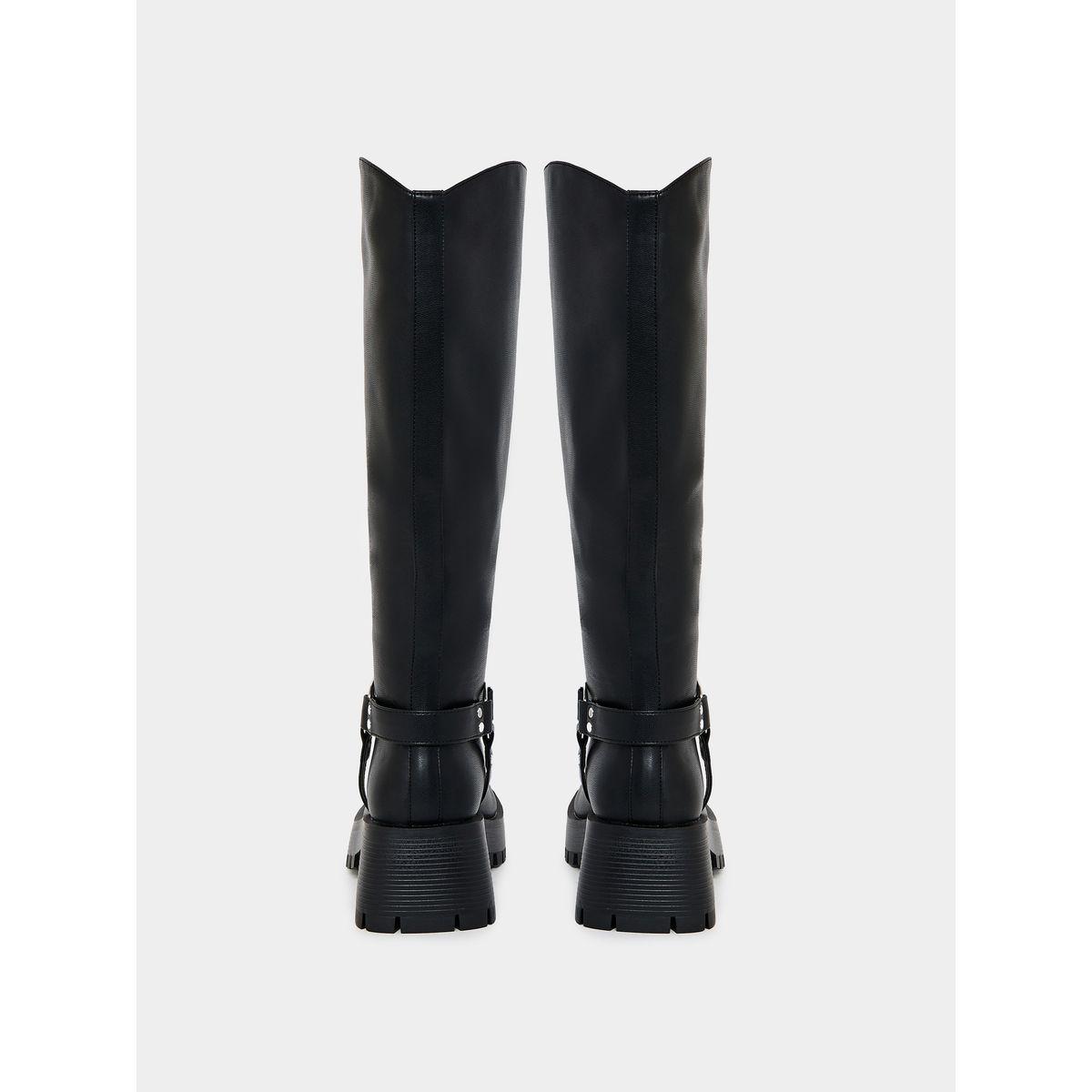 Raid X Styli  Buckle Harness Detail Knee High Boots-women-shoes-boots-image-4