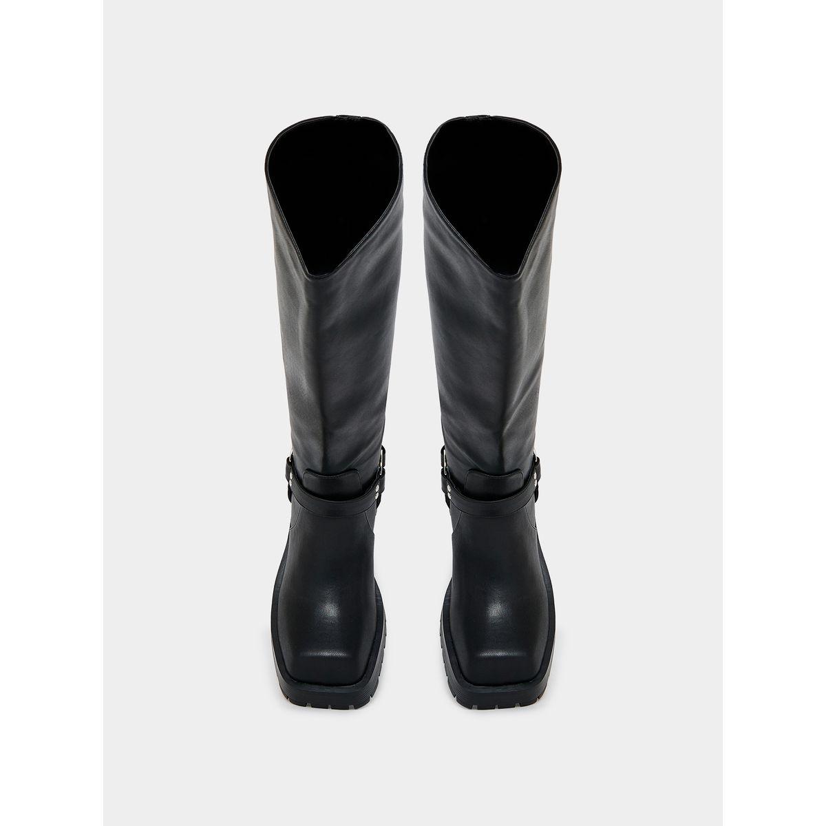 Raid X Styli  Buckle Harness Detail Knee High Boots-women-shoes-boots-image-5