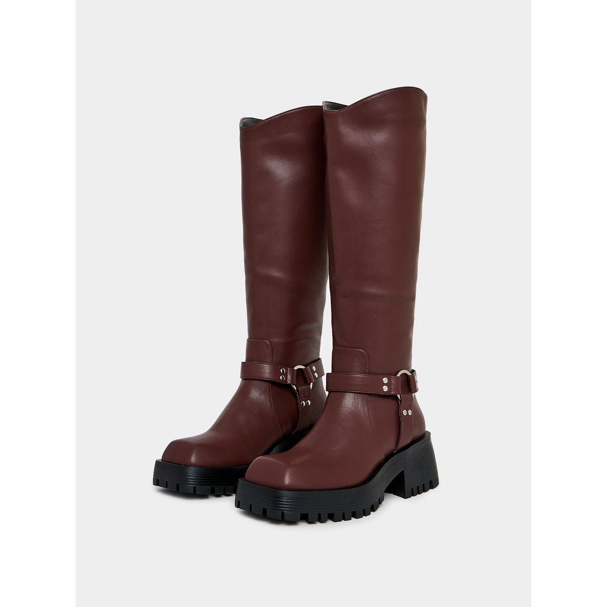 Raid X Styli  Buckle Harness Detail Knee High Boots-women-shoes-boots-image-2