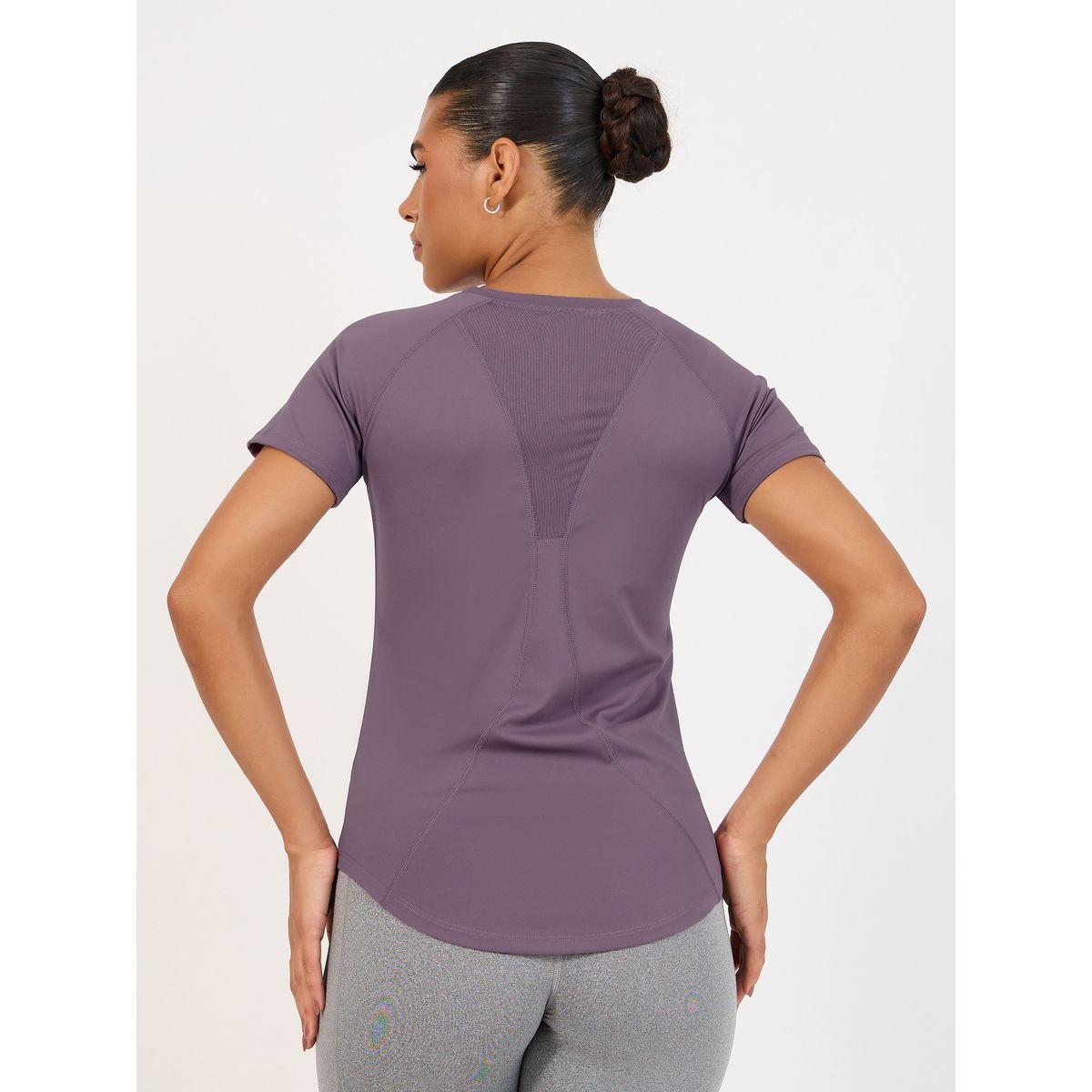 Styli Active Back V Shaped Mesh Contour Stitch Detail Top-women-clothing-sportswearandactivewear-tshirtsandvests-image-1