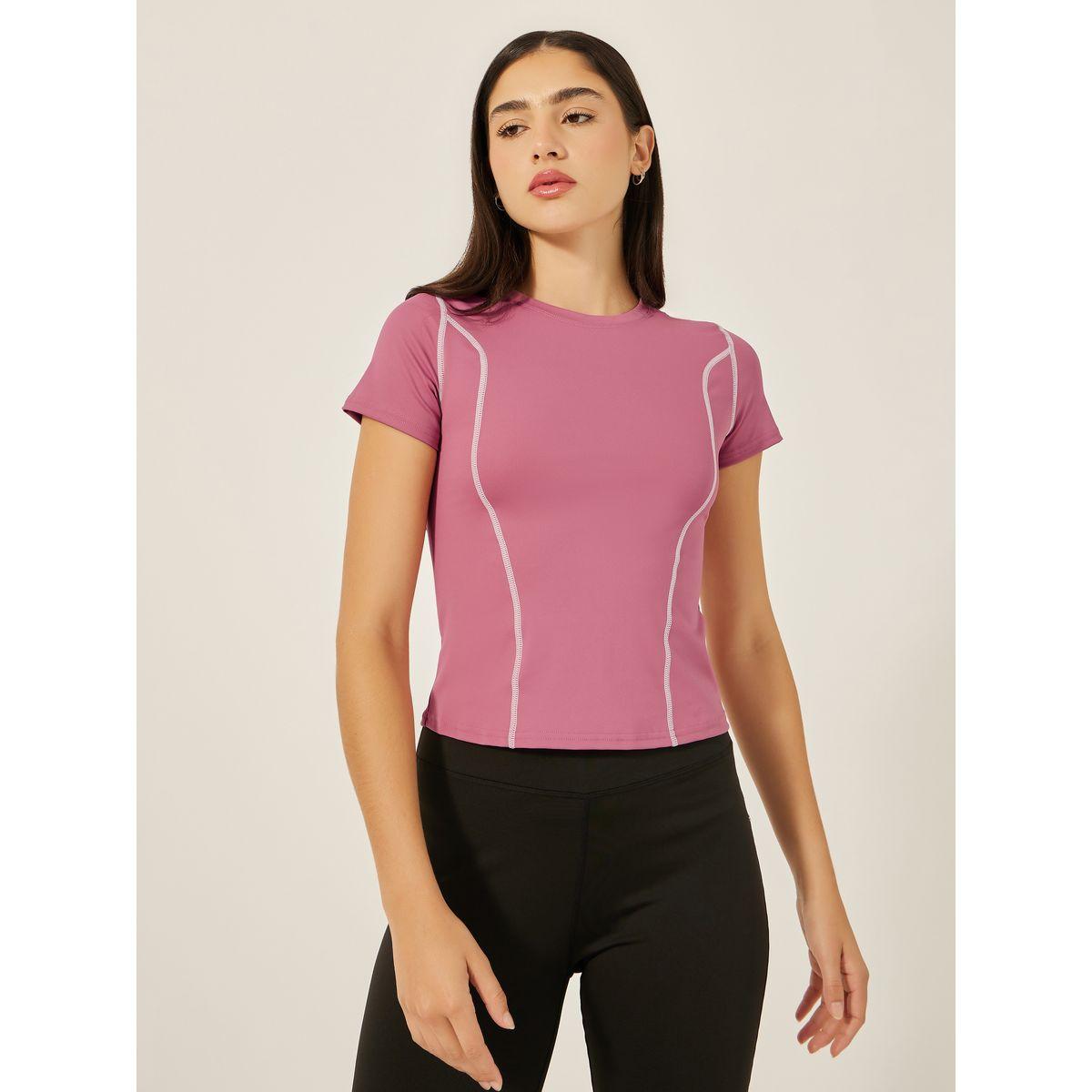 Styli Active Pack of 2 - Contrast Stitch Short Sleeve Top-women-clothing-sportswearandactivewear-tshirtsandvests-image-2
