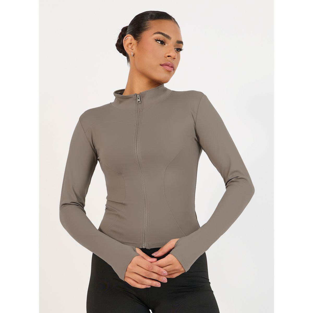 جاكيت رياضي بسحَّاب غلق وفتحة إبهام-women-clothing-sportswearandactivewear-coatsandjackets-jackets-image-1