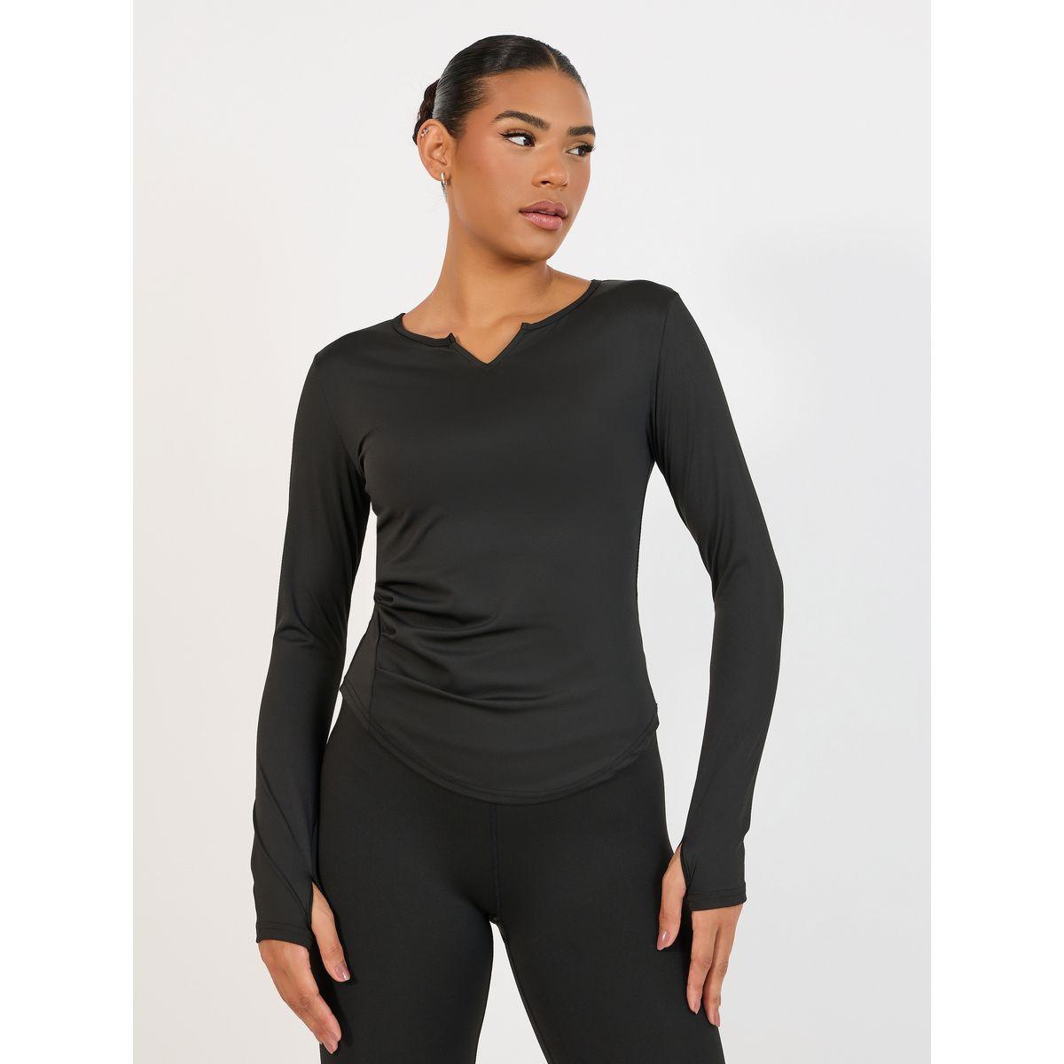 Styli Active Side Ruched Detail Active Top-women-clothing-sportswearandactivewear-tshirtsandvests-image-1