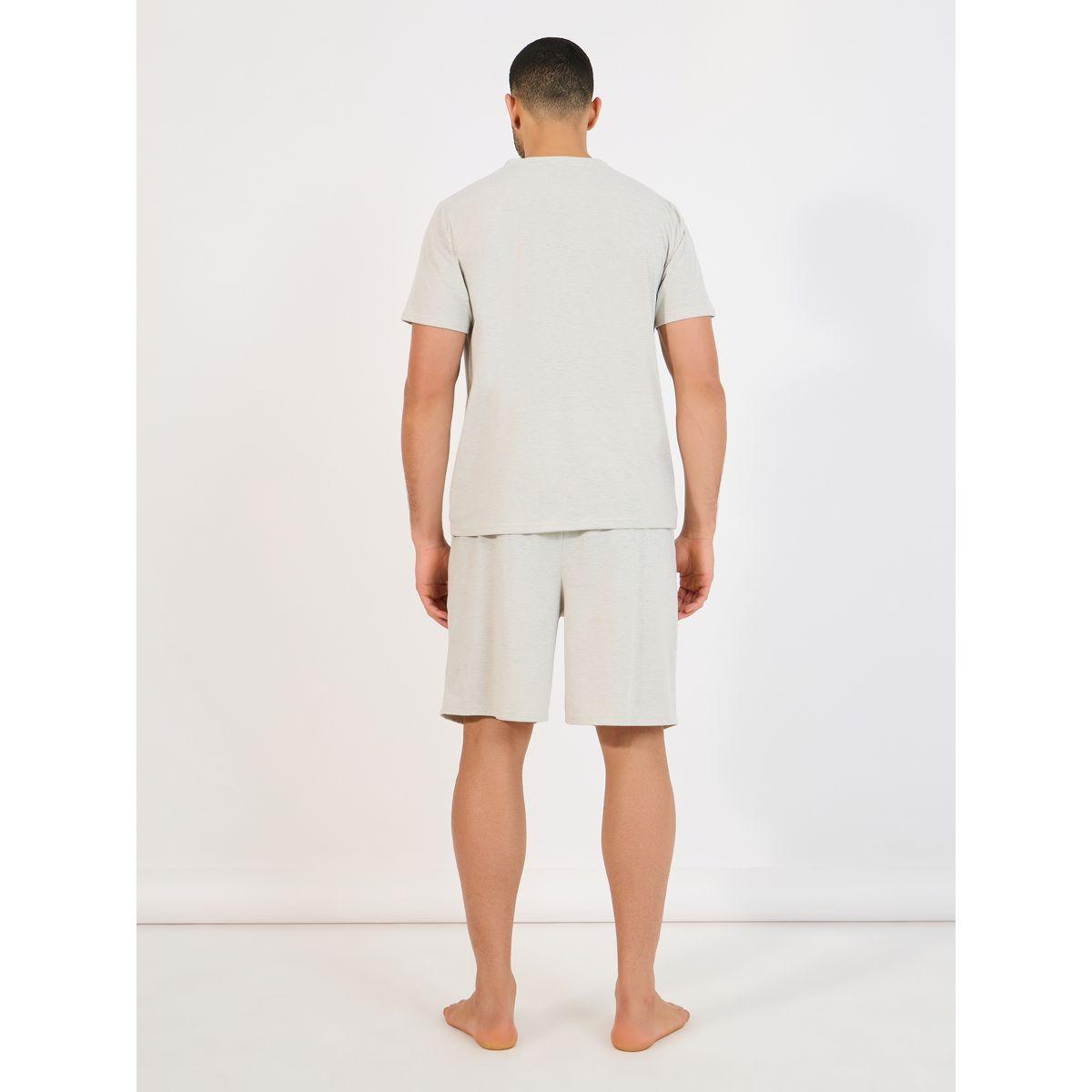 Styli Unwind Star Graphic Print T-Shirt & Solid Shorts Set-men-clothing-nightwear-sets-image-5