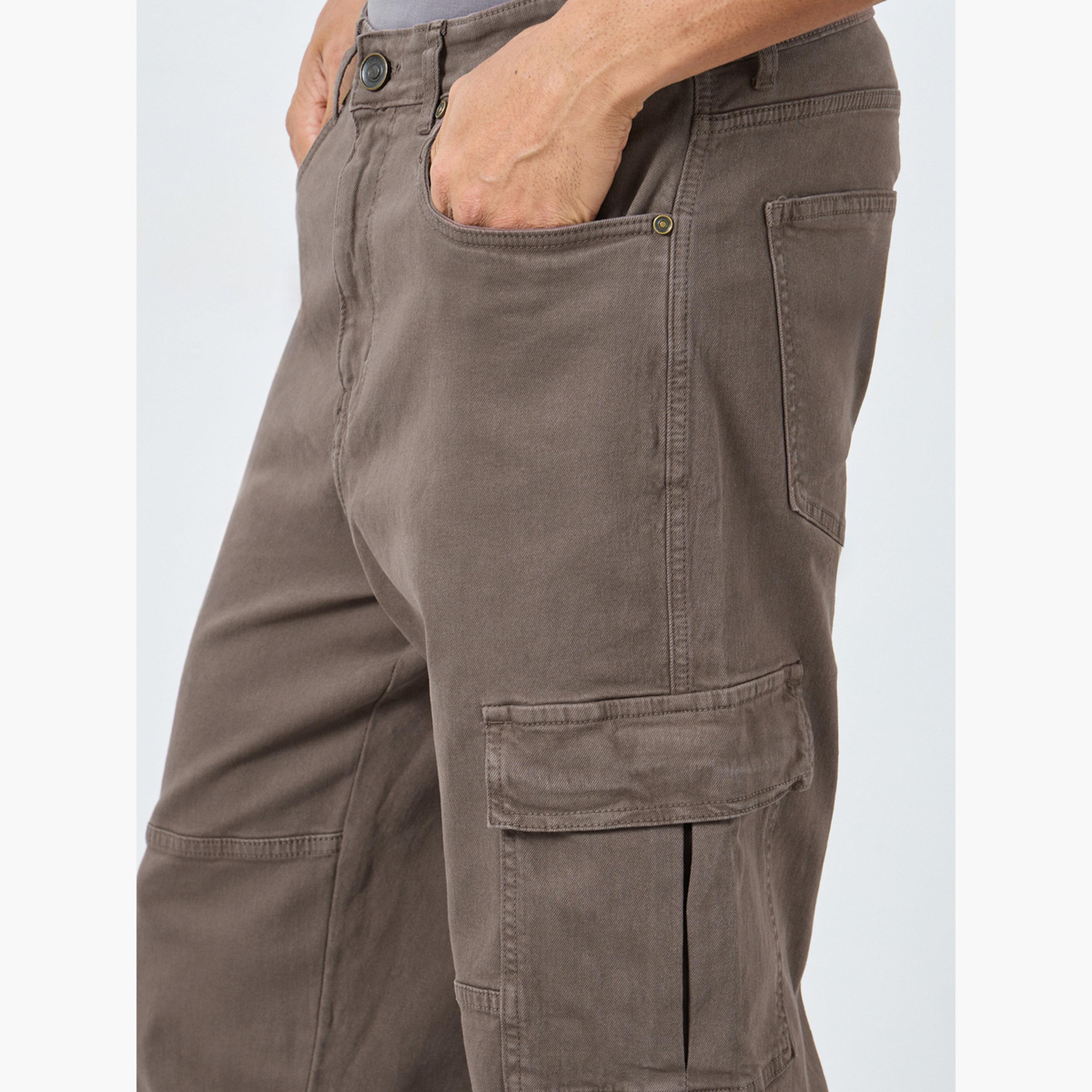ستايلي - بنطال جينز كارجو عملي وفضفاض للرجال-men-clothing-bottoms-jeans-image-3